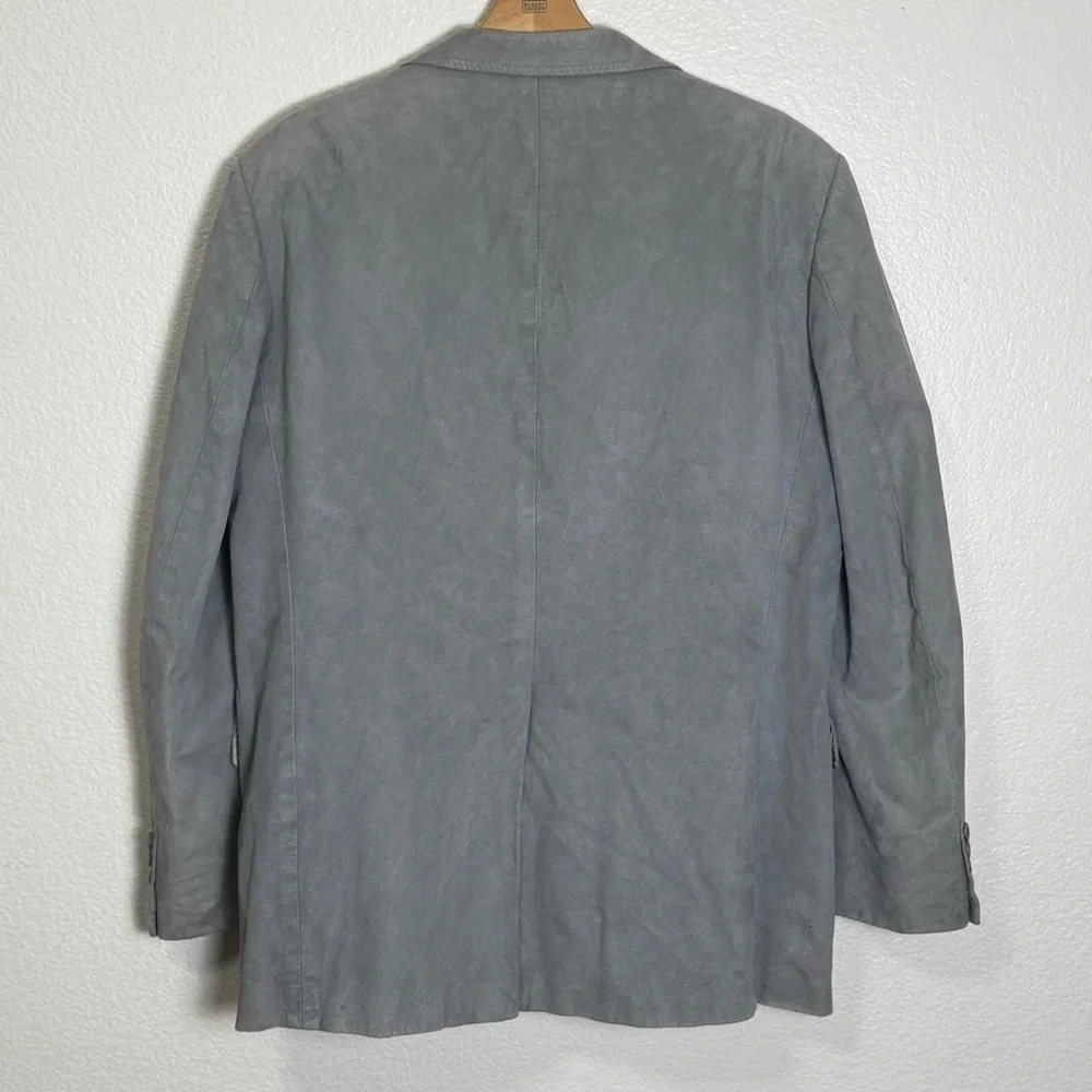 Kuppenheimer Men's Gray Prima Suede 2 Button Single Breasted Blazer Size 42 R